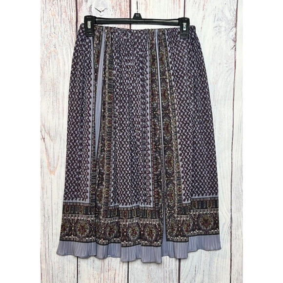 Women's Peasant Style Paisley Print Midi Skirt Stretchy - Picture 2 of 9
